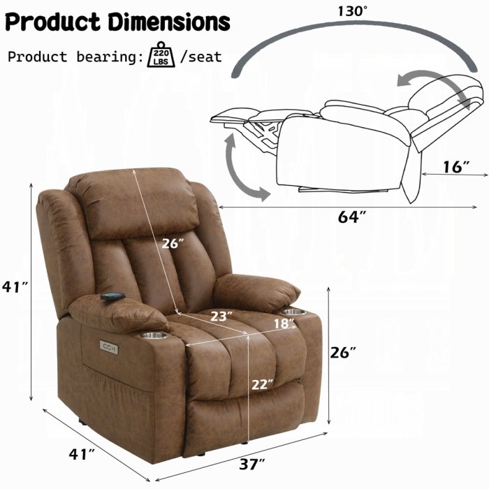 lv02997_dim.jpg Omarion Power Recliner W/Lift & Heating & Massage - Image 2